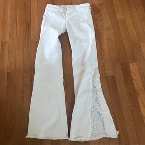 Hollister White Low-Rise Lace Bell Bottoms